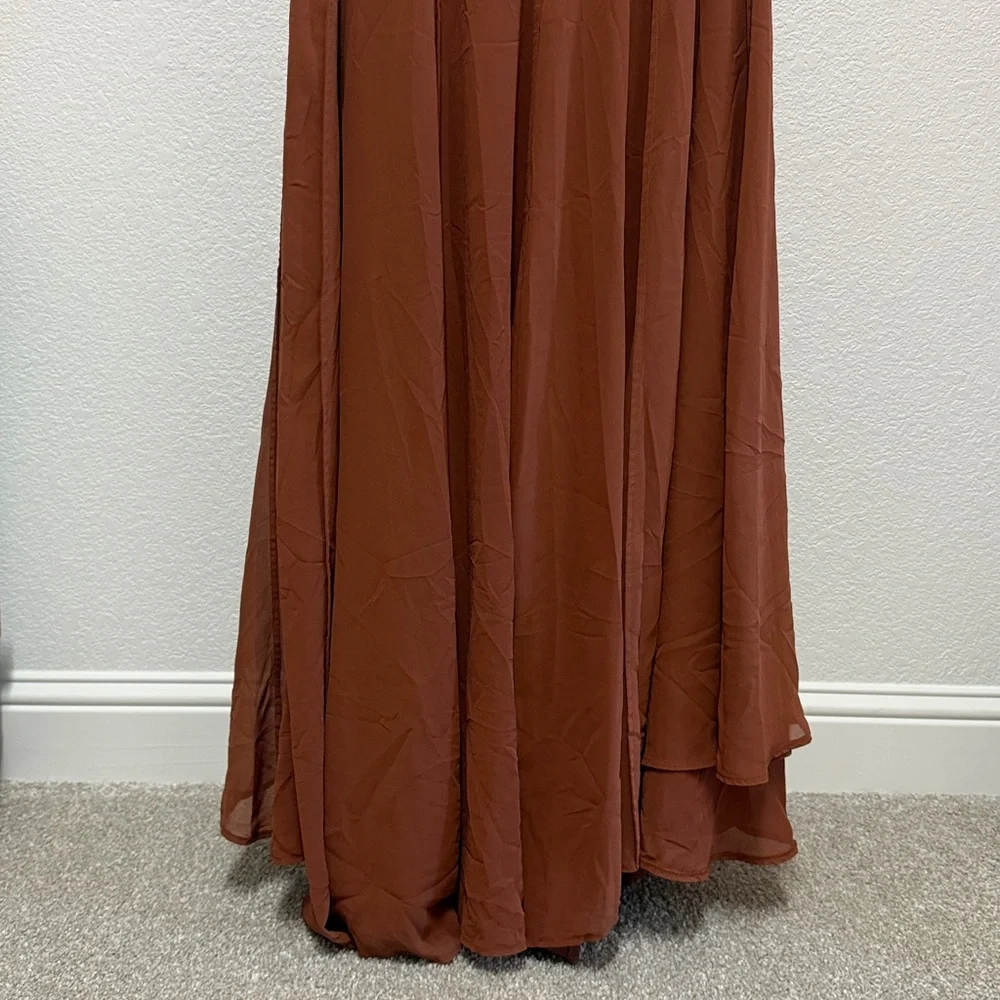 Exquise Nola Ethereal Paislee One-Shoulder Chiffon Maxi - Picture 7 of 10